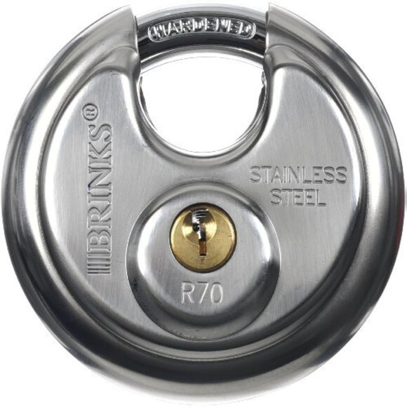 Brinks 663-70001 70mm Stainless Steel 2 3/4 discuss lock puck lock MAX security - Picture 2 of 3